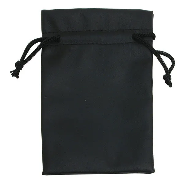 Faux Leather Drawstring Pouch - 12 pcs. Pack