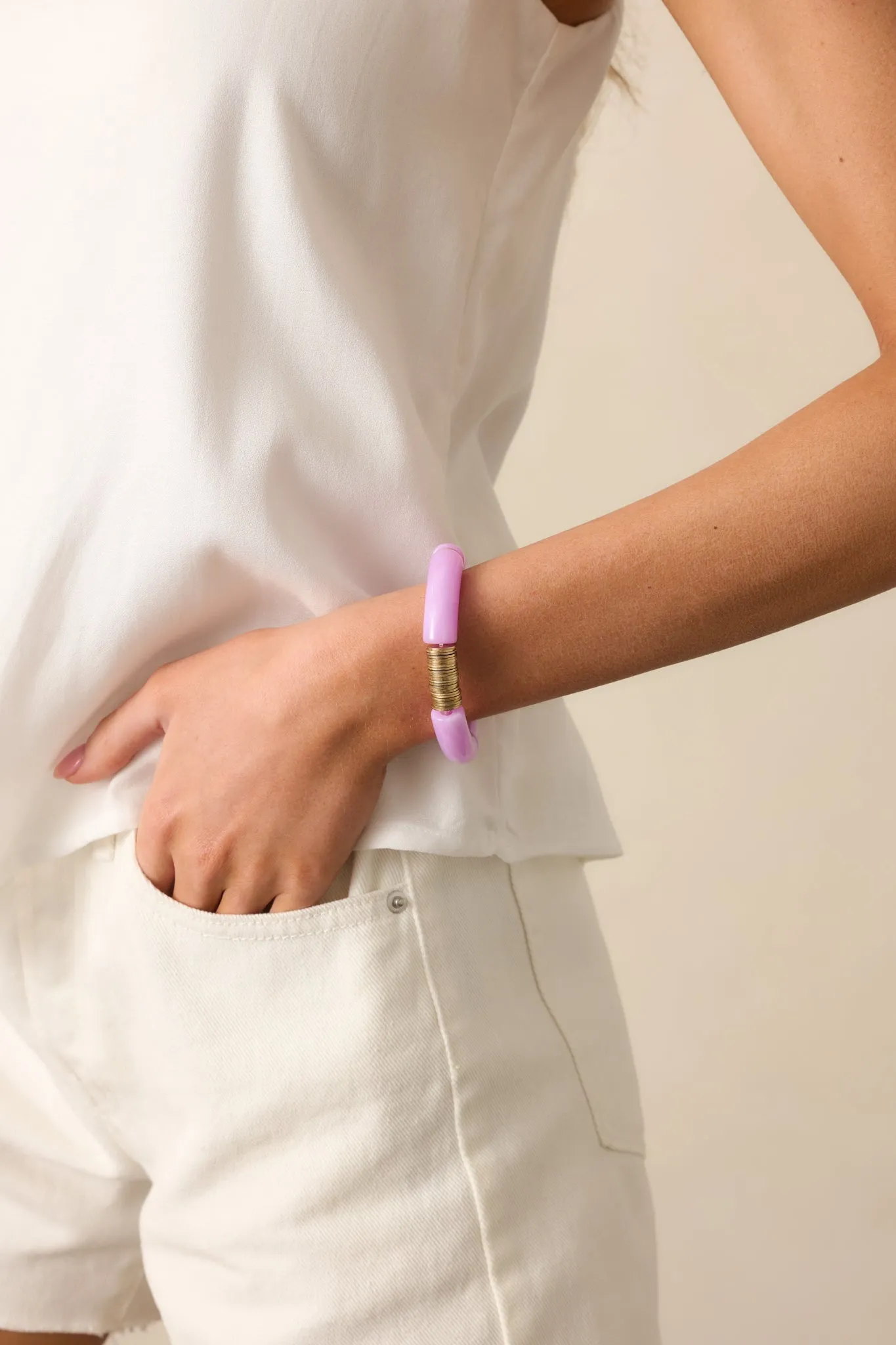 Find Your Joy Lavender Beaded Bracelet