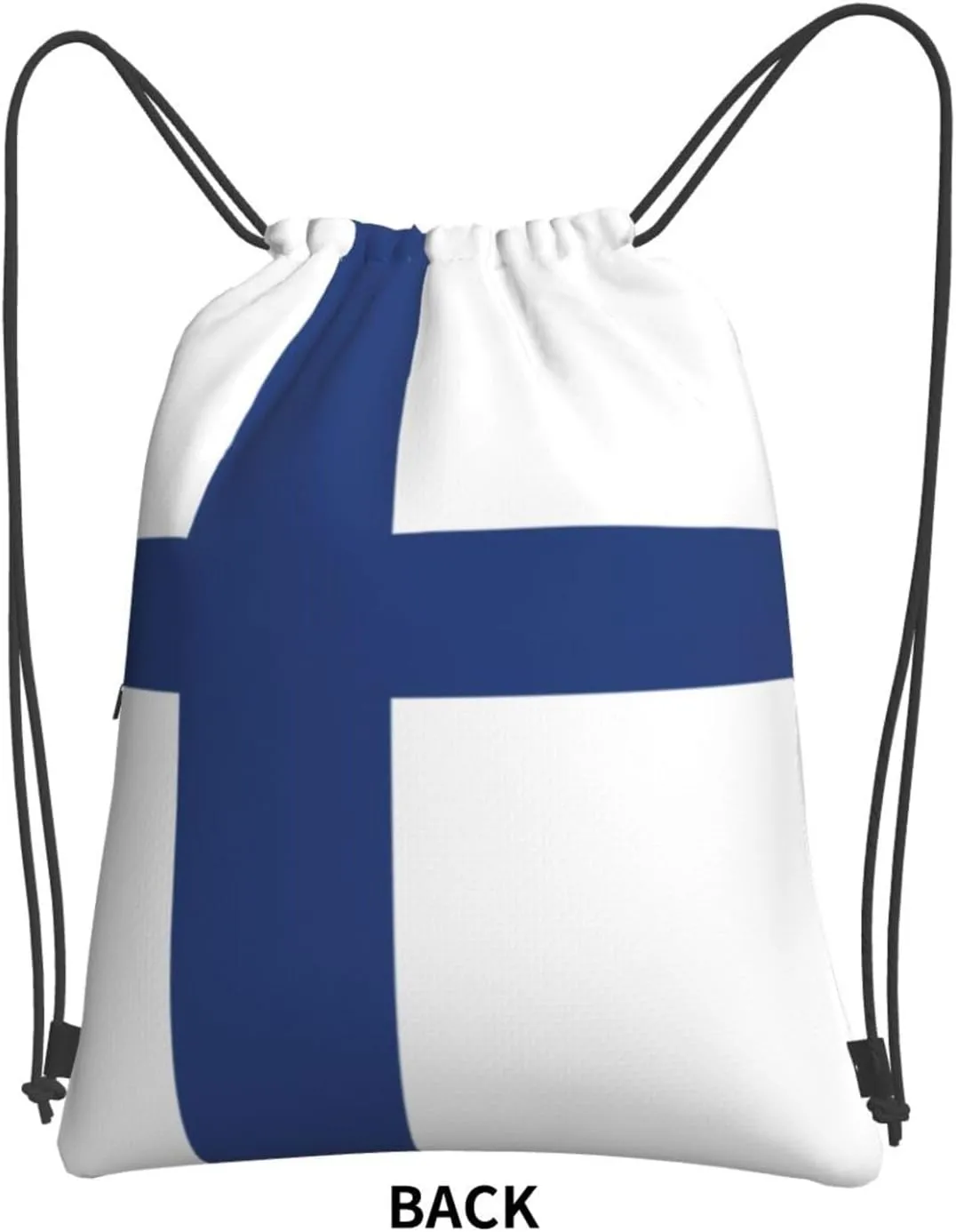 Finnish Flag Drawstring Gym Bag Sports String Backpack For Beach Picnic, Family Outing