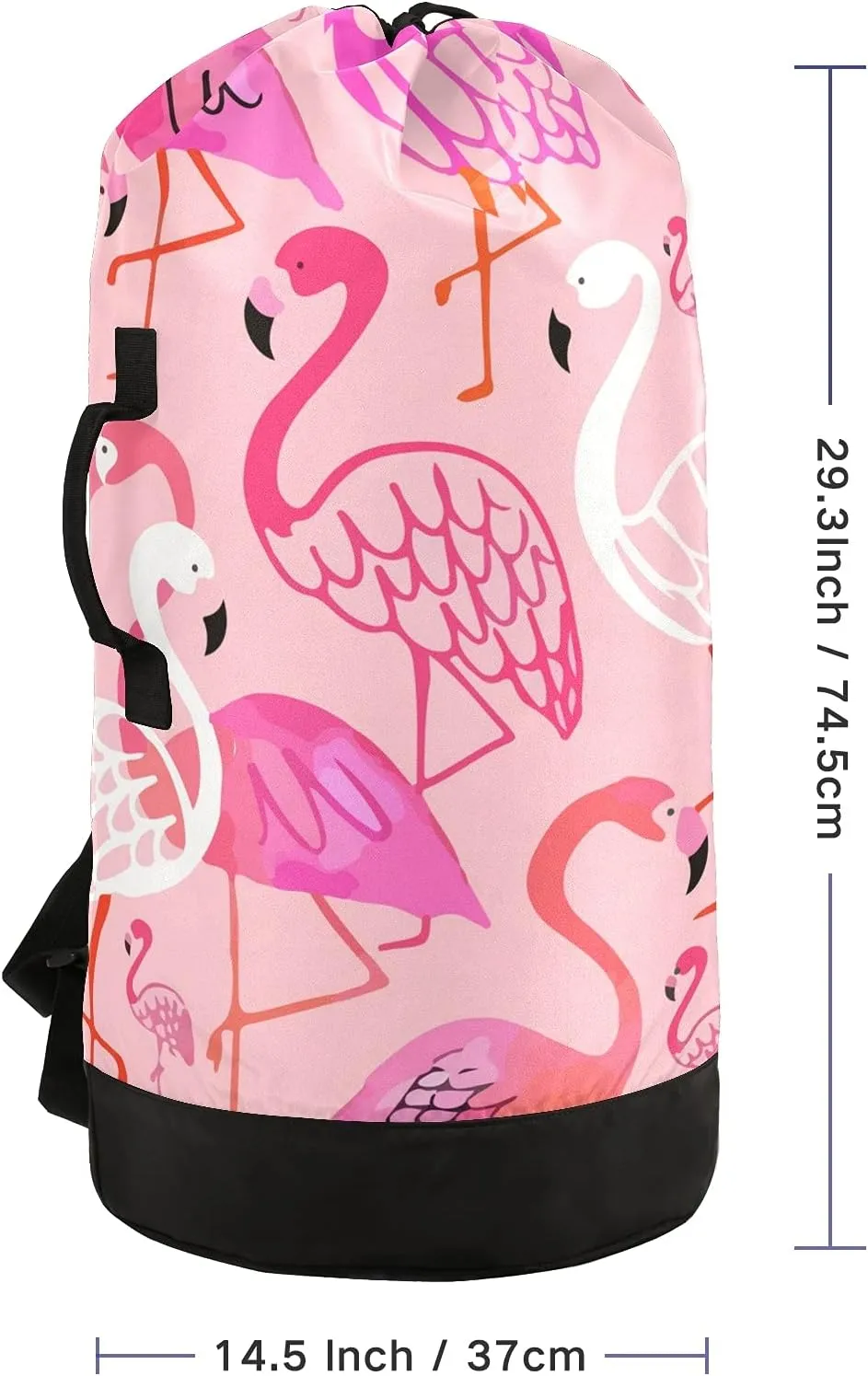 Flamingo Laundry Bag Large Heavy Duty Laundry Backpack with Adjustable Shoulder Straps Laundry backpack for Traveling Dirty Clothes Organizer for College Students Waterproof