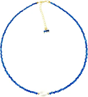Flourisit Gemstone Beaded Necklace with Freshwater Pearl,Natural Handmade Irregular Pearl Necklace for Women,14k Gold Plated February Birthstone of Choker Gift for Mom, Girlfriend, Wife