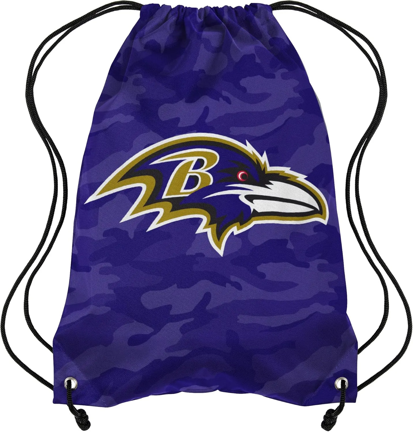 FOCO Baltimore Ravens NFL Big Logo Camo Drawstring Backpack
