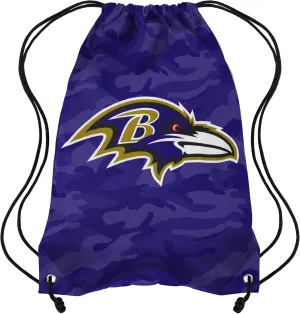 FOCO Baltimore Ravens NFL Big Logo Camo Drawstring Backpack