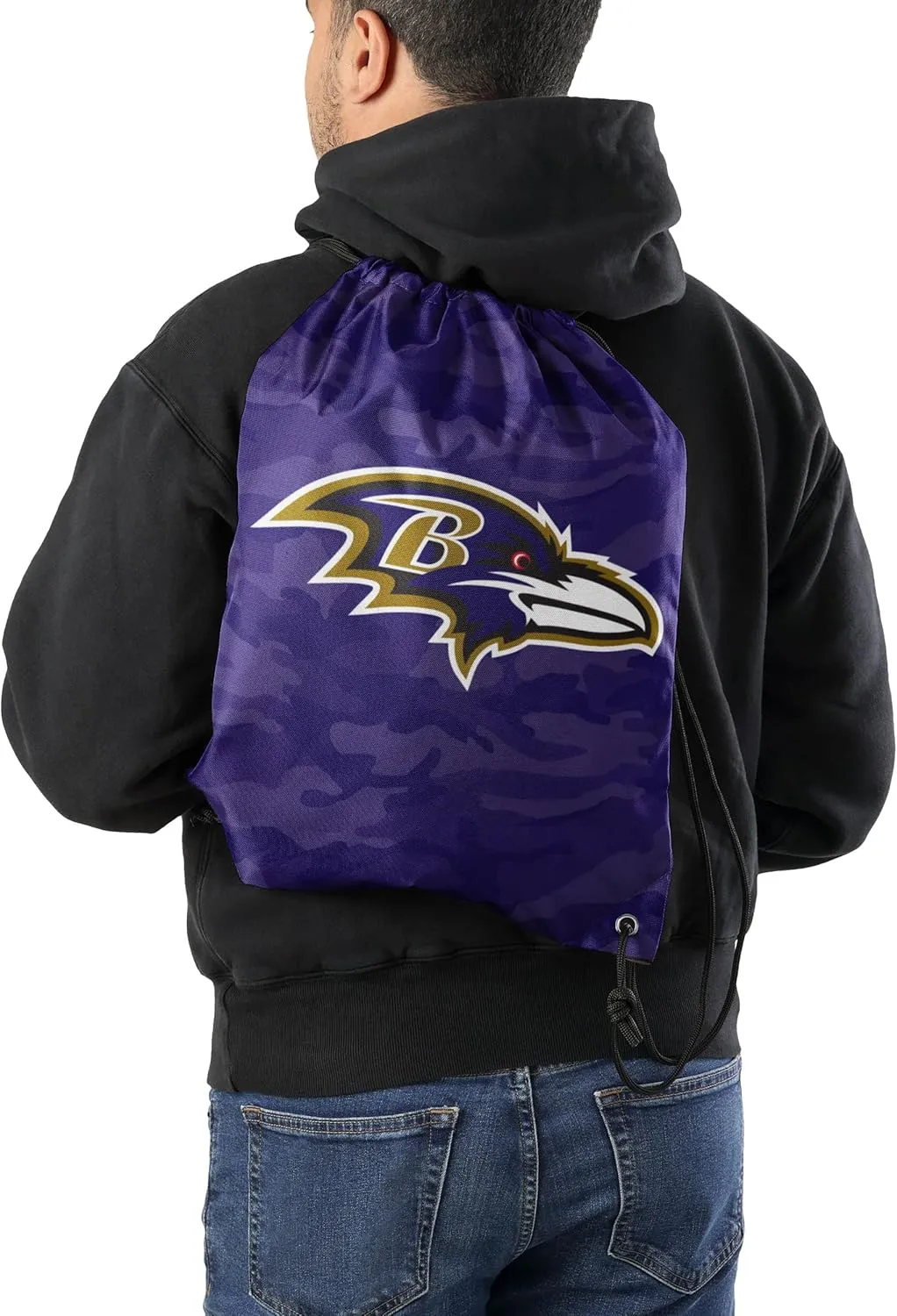 FOCO Baltimore Ravens NFL Big Logo Camo Drawstring Backpack