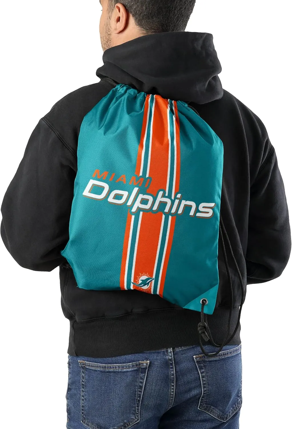 FOCO Miami Dolphins NFL Team Stripe Wordmark Drawstring Backpack