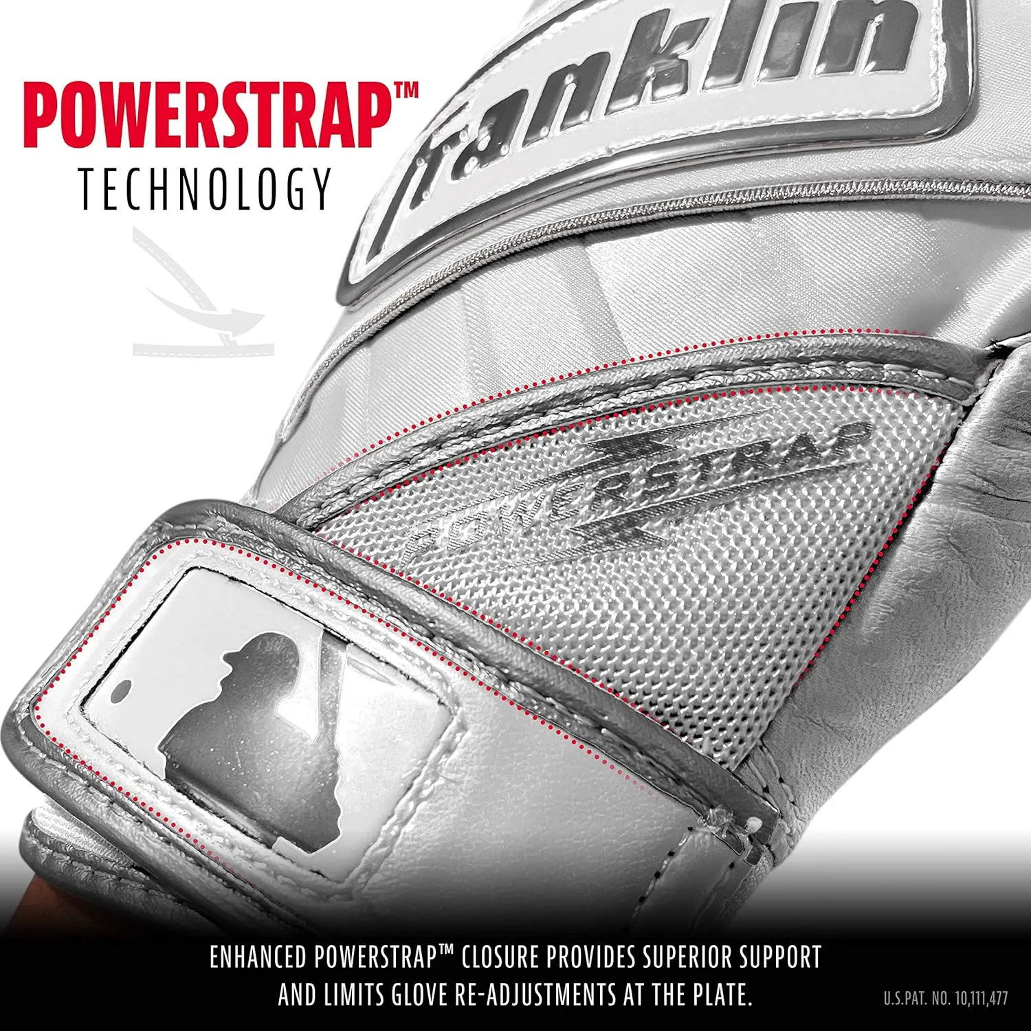 Franklin Sports MLB Baseball Gloves - Powerstrap Adult & Youth Batting Gloves for Men, Women, Boys & Girls