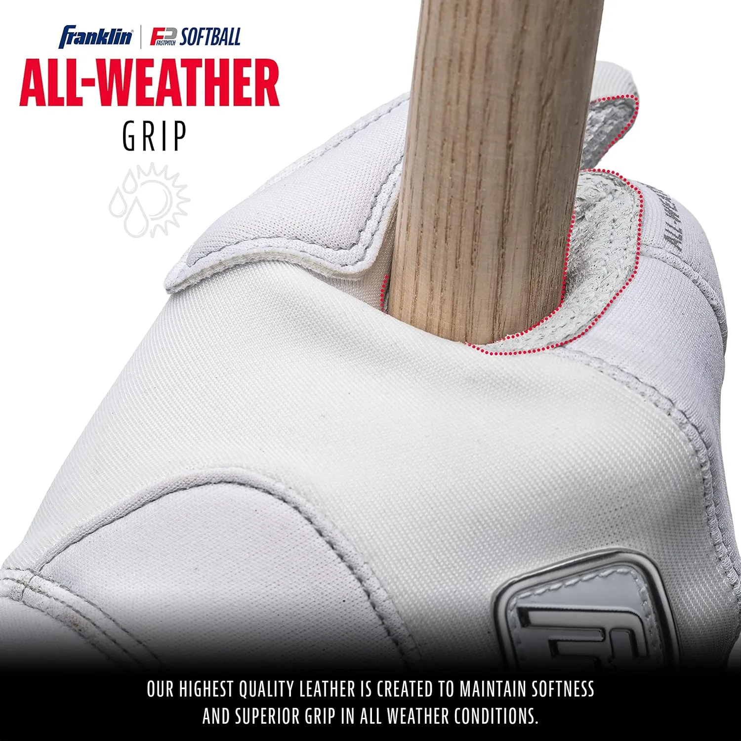 Franklin Sports USA Softball Women's Batting Gloves -Fastpitch   Slowpitch Girl's Gloves - Adult   Youth Pairs