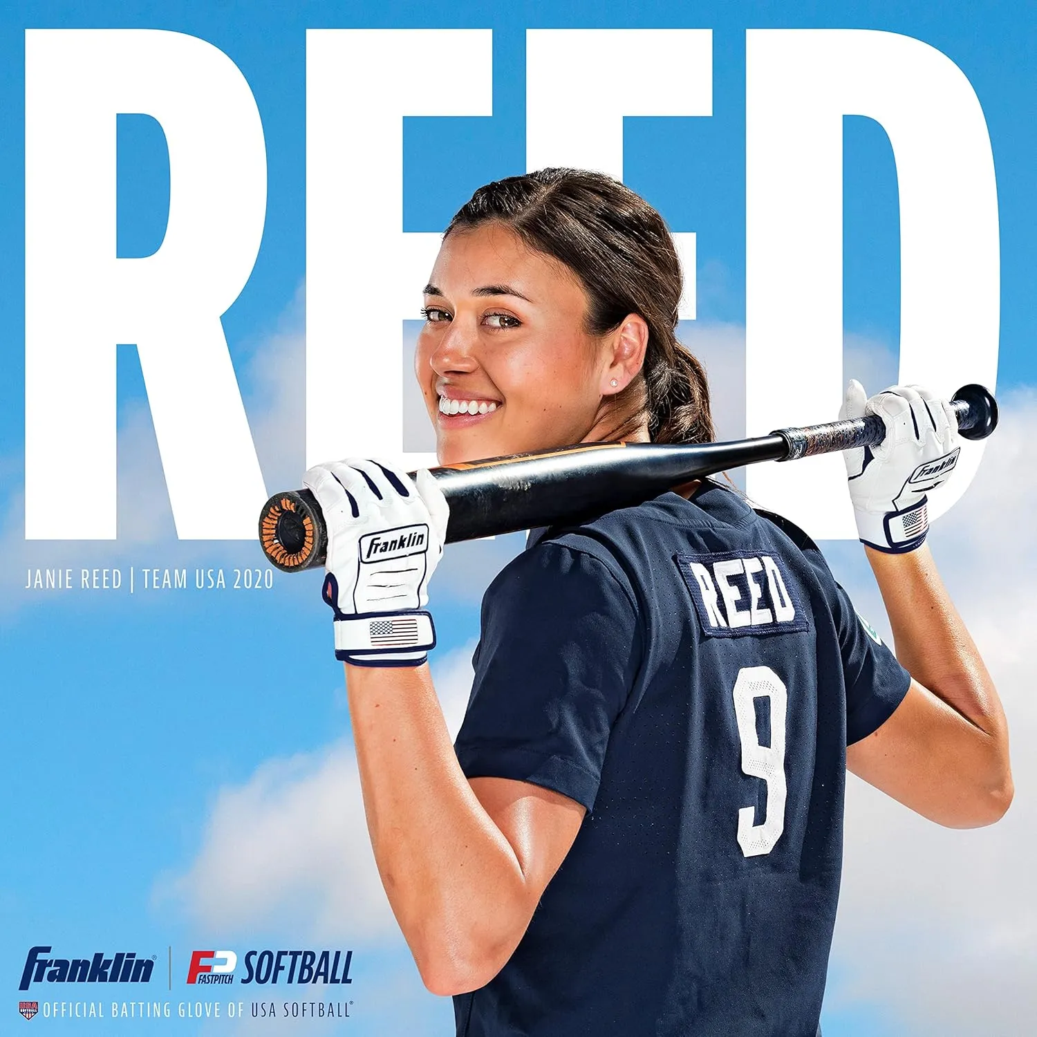Franklin Sports USA Softball Women's Batting Gloves -Fastpitch   Slowpitch Girl's Gloves - Adult   Youth Pairs