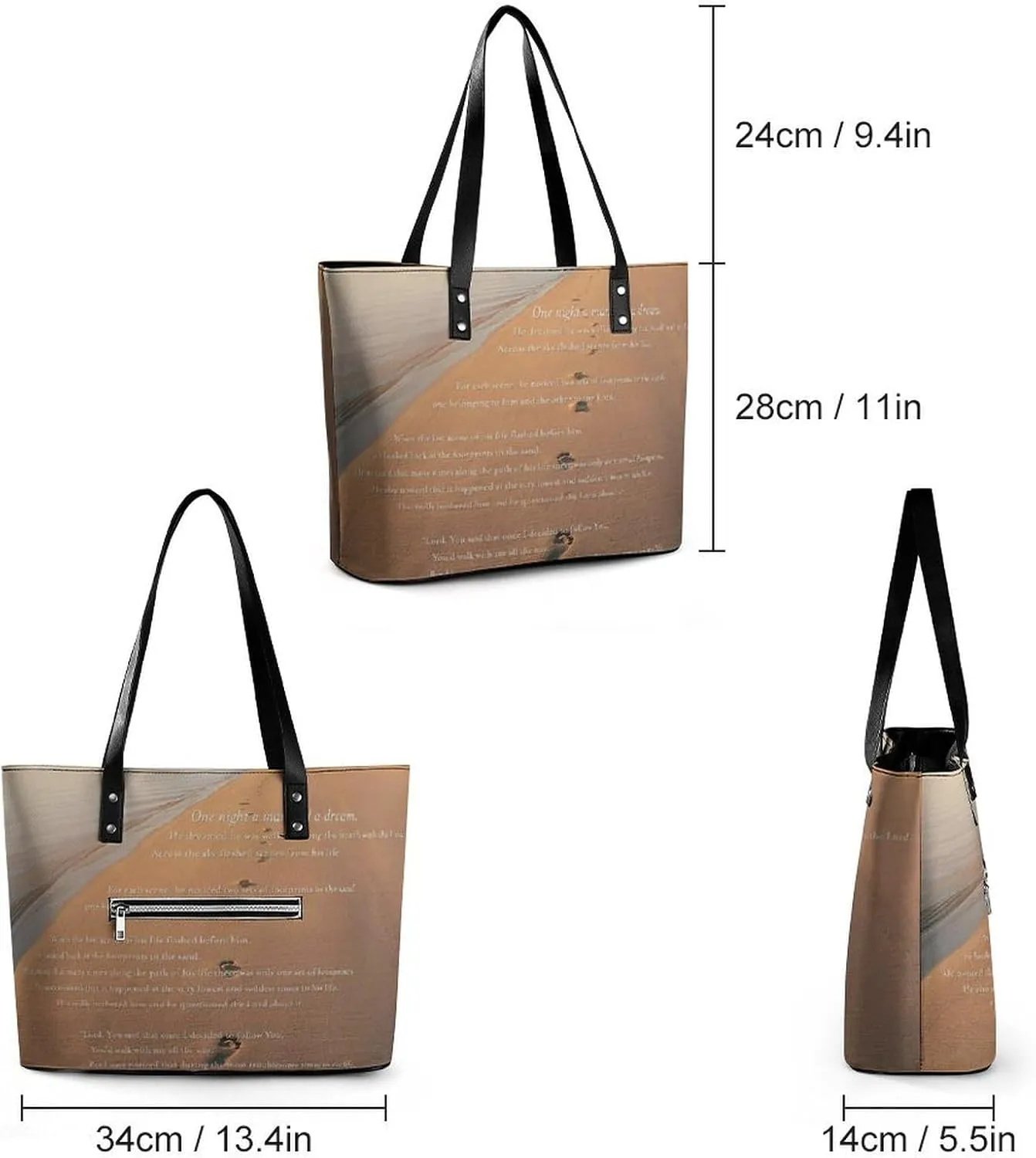 French Engraved Floral Toile Leather Handbag Smooth Wrinkle Resistant Lightweight And Convenient