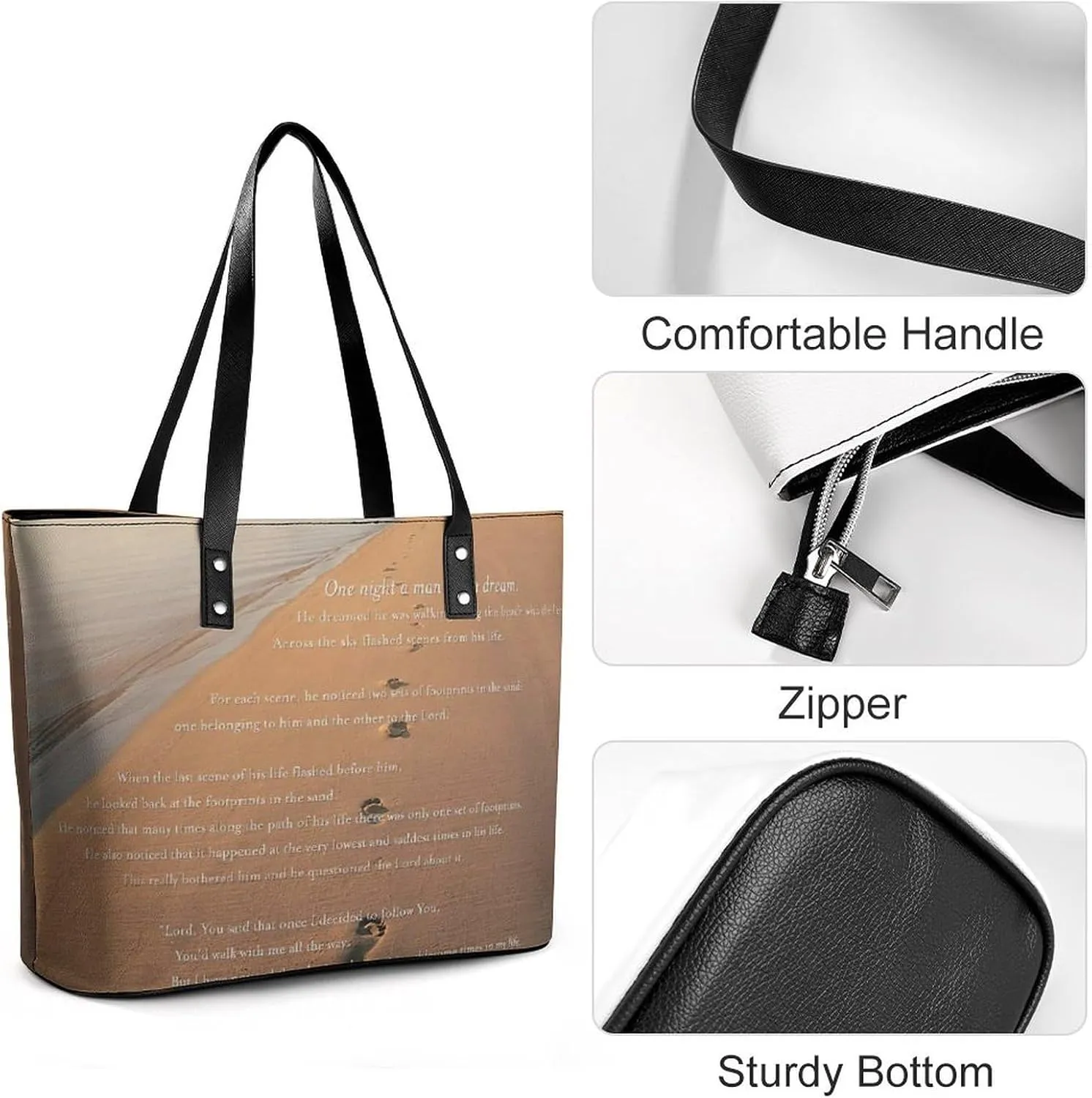French Engraved Floral Toile Leather Handbag Smooth Wrinkle Resistant Lightweight And Convenient