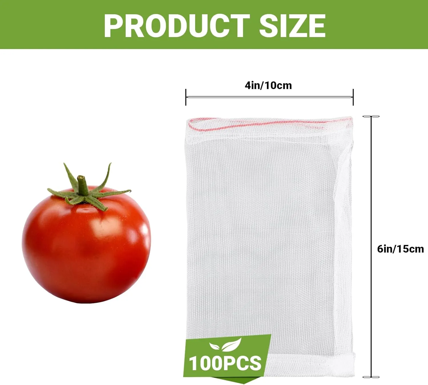 Fruit Protection Bags, 100 Pack 4x6 Inch Garden Netting Pest Barrier, Bug Net Tiny Mesh Bags Drawstring Bird Netting for Garden Plant Seed Fruit Flower Vegetable, Reusable Garden Mesh Netting