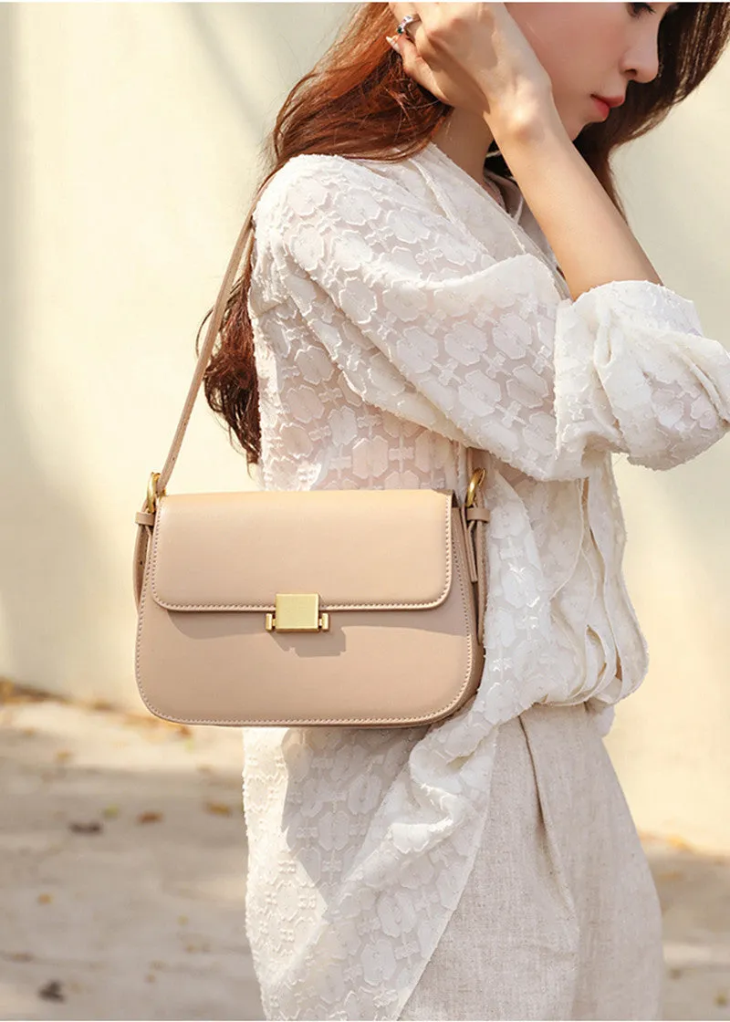 Full Grain Genuine Leather Flap Shoulder & Crossbody Bag