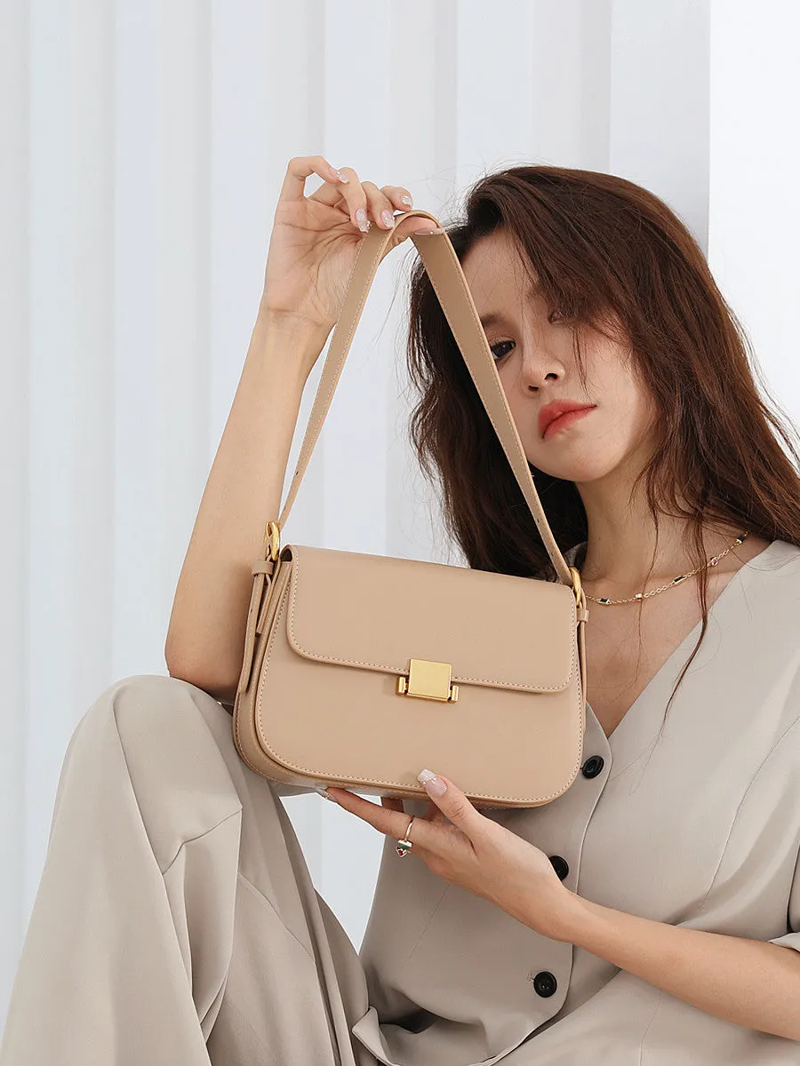 Full Grain Genuine Leather Flap Shoulder & Crossbody Bag