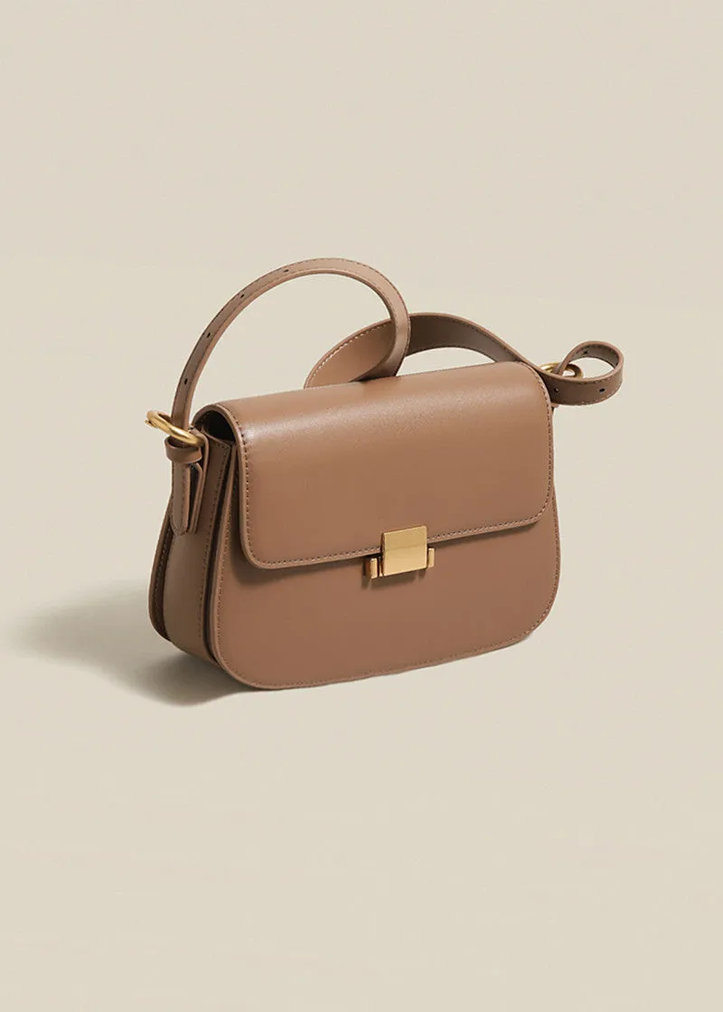 Full Grain Genuine Leather Flap Shoulder & Crossbody Bag