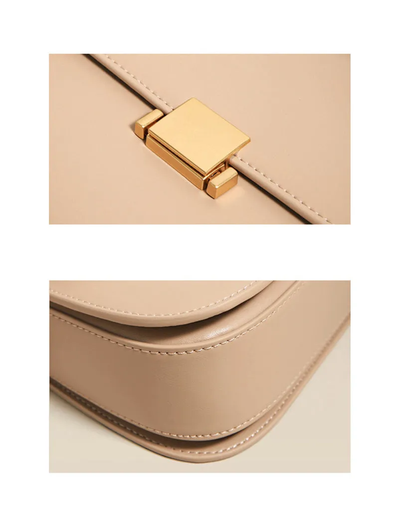 Full Grain Genuine Leather Flap Shoulder & Crossbody Bag