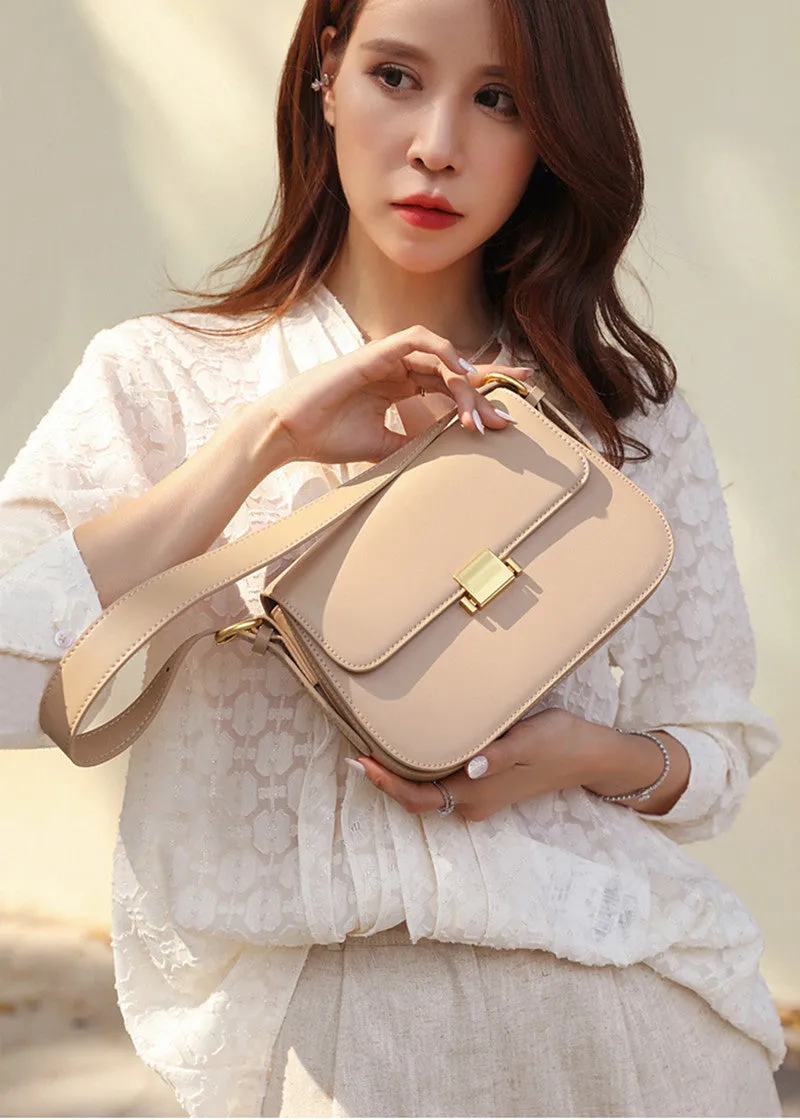 Full Grain Genuine Leather Flap Shoulder & Crossbody Bag