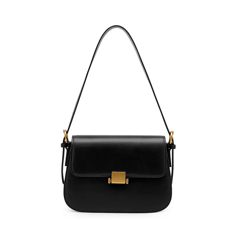Full Grain Genuine Leather Flap Shoulder & Crossbody Bag