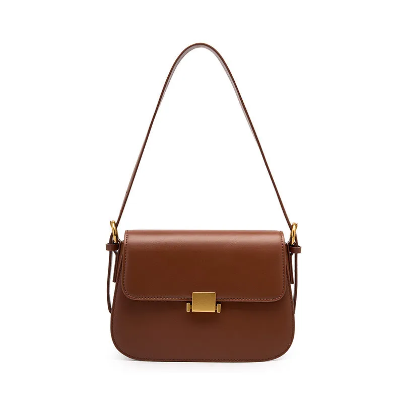 Full Grain Genuine Leather Flap Shoulder & Crossbody Bag