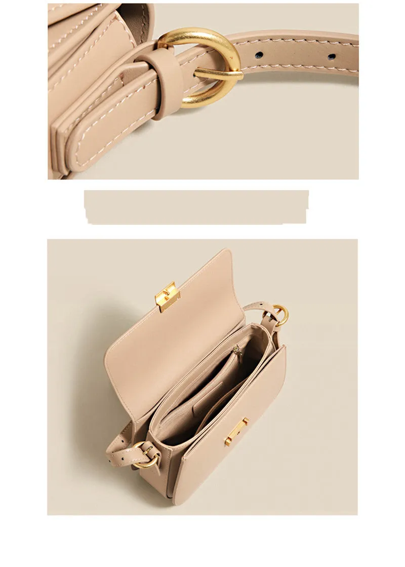 Full Grain Genuine Leather Flap Shoulder & Crossbody Bag