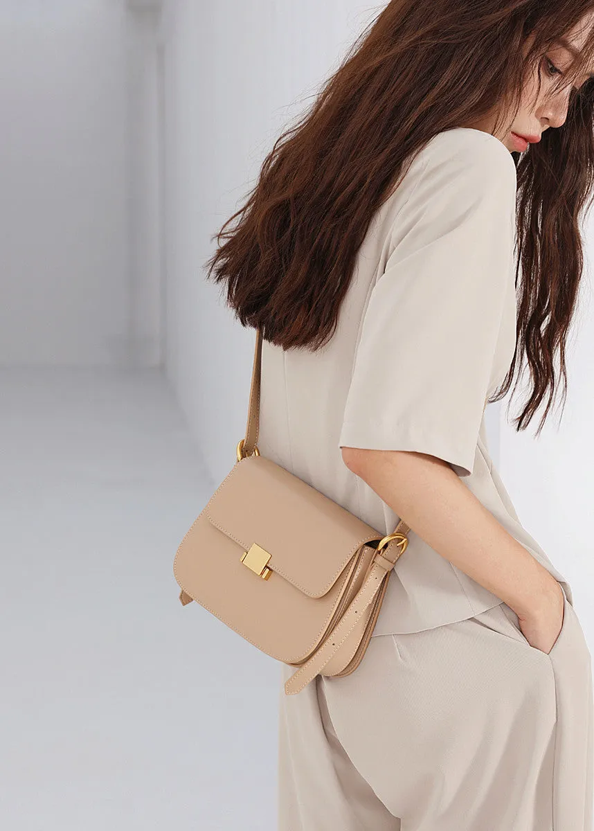 Full Grain Genuine Leather Flap Shoulder & Crossbody Bag