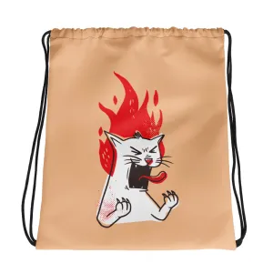 Furious Cat Drawstring Bag