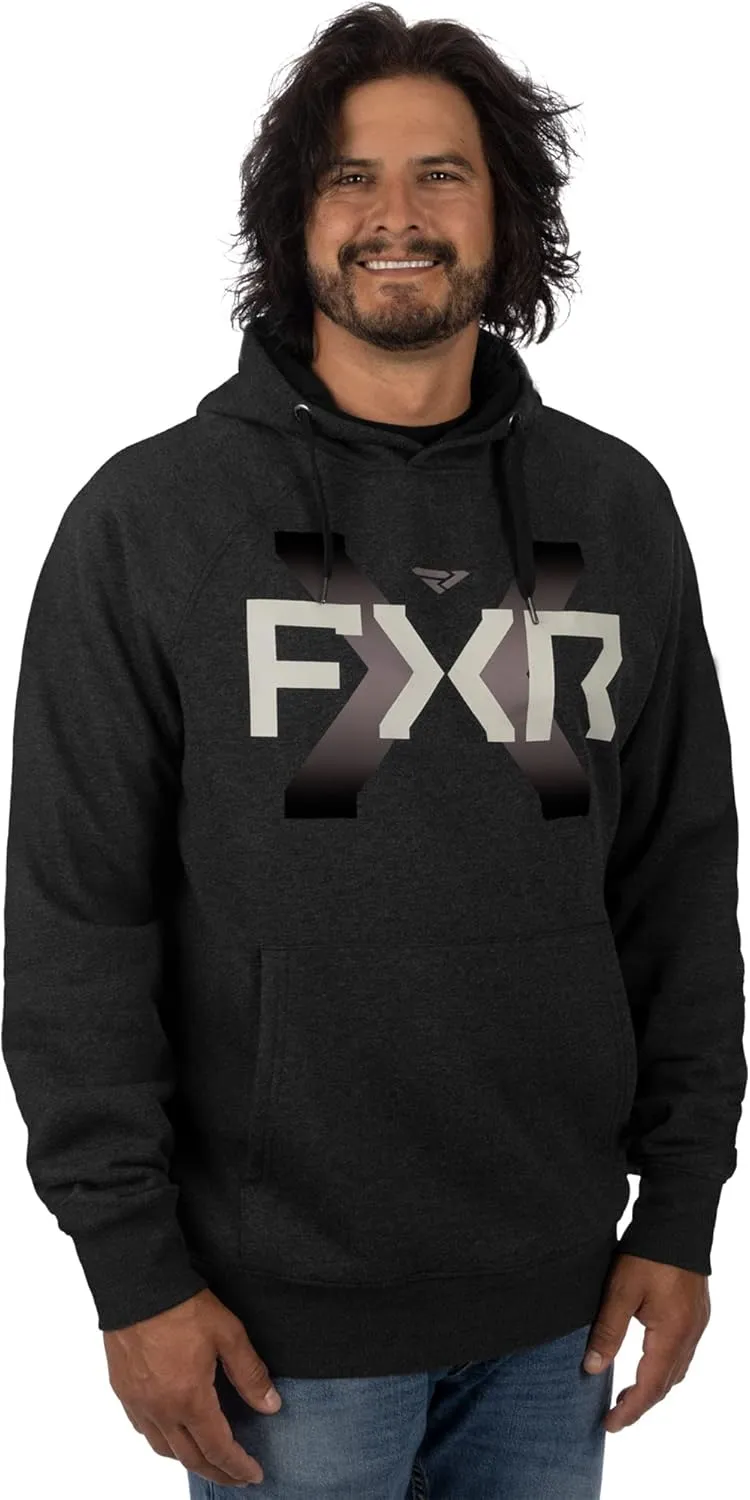 FXR Victory Pullover Hoodie Black/Muted Grape Hoody Long Sleeve Phone Pocket