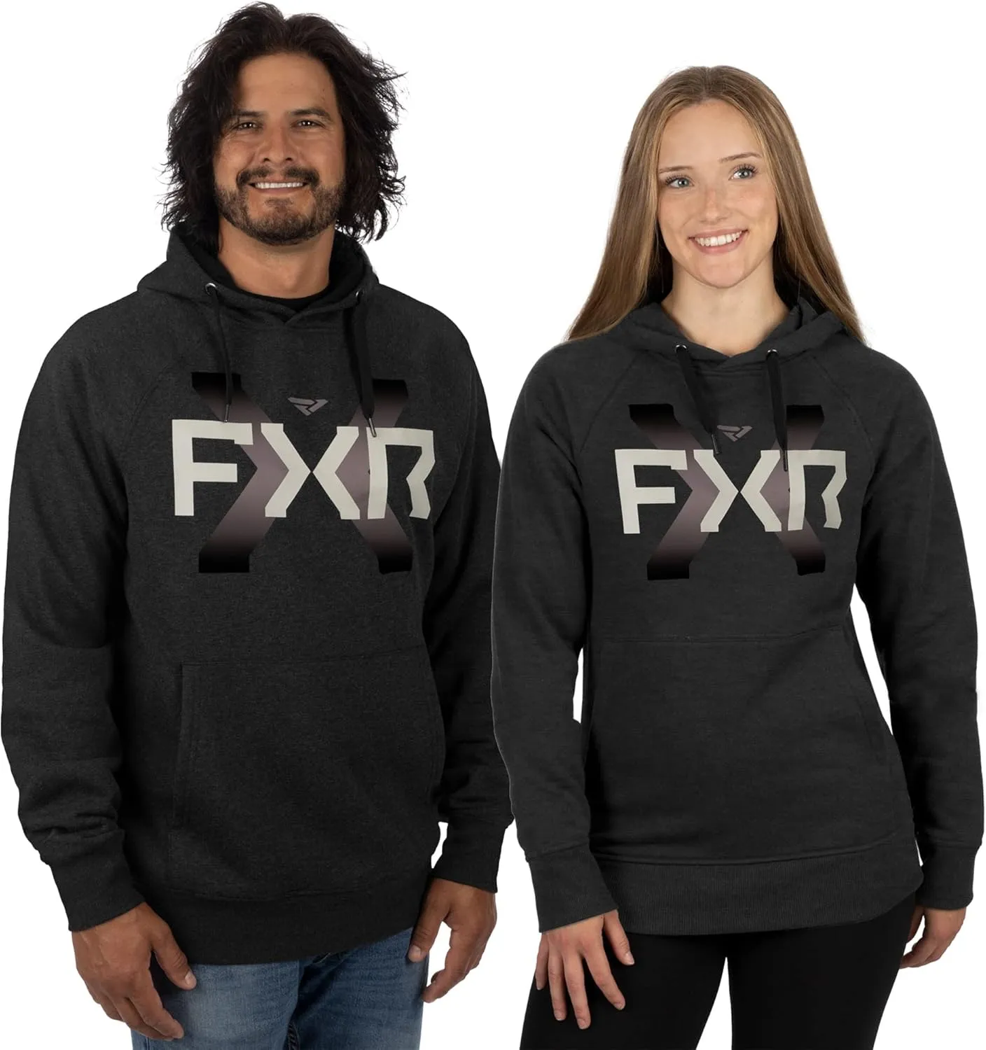 FXR Victory Pullover Hoodie Black/Muted Grape Hoody Long Sleeve Phone Pocket