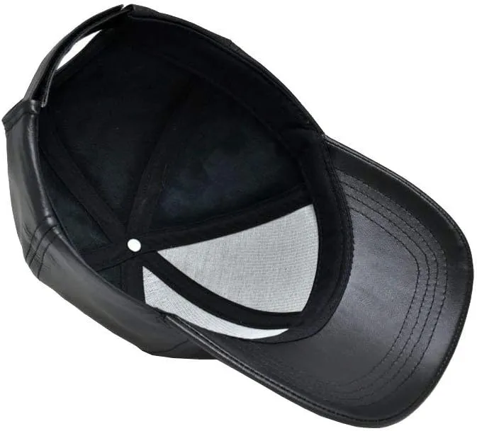 Genuine Cowhide Leather Adjustable Baseball Cap Made in USA