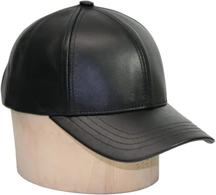 Genuine Cowhide Leather Adjustable Baseball Cap Made in USA