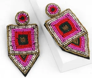 Geometric Beaded Earrings