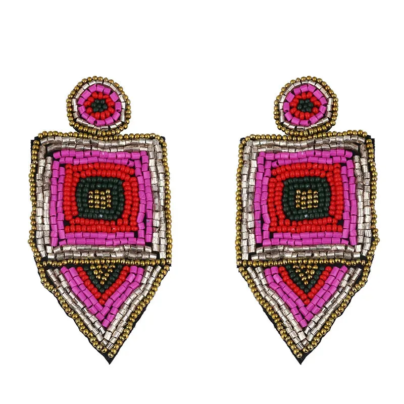 Geometric Beaded Earrings