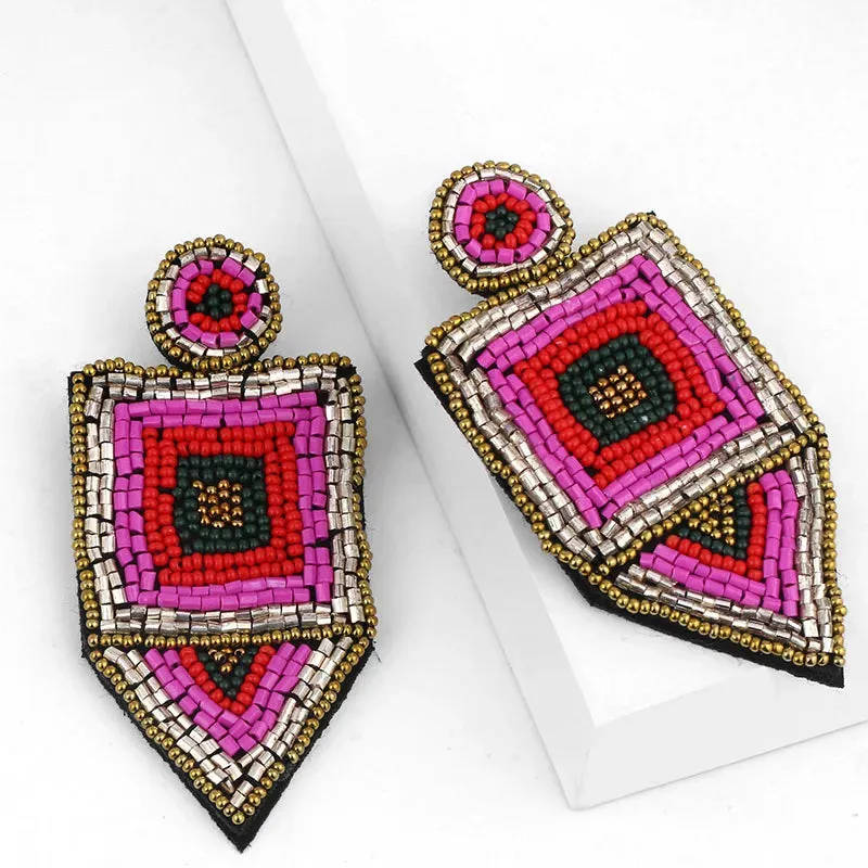 Geometric Beaded Earrings