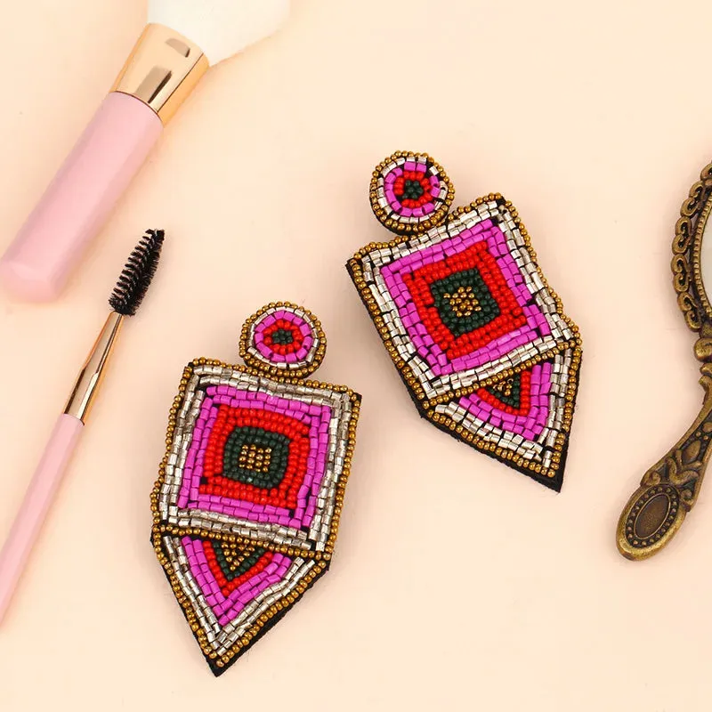 Geometric Beaded Earrings