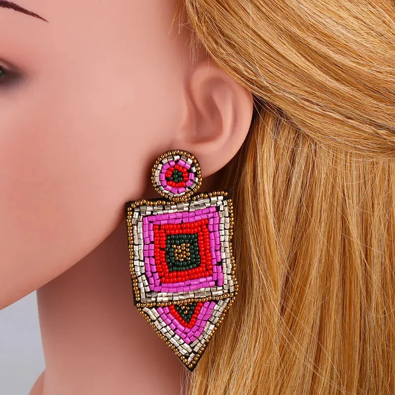 Geometric Beaded Earrings