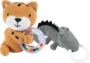 Gerber Baby 2-Pack Rattle Toy & Teether Set, Cheetah and Croc, One Size