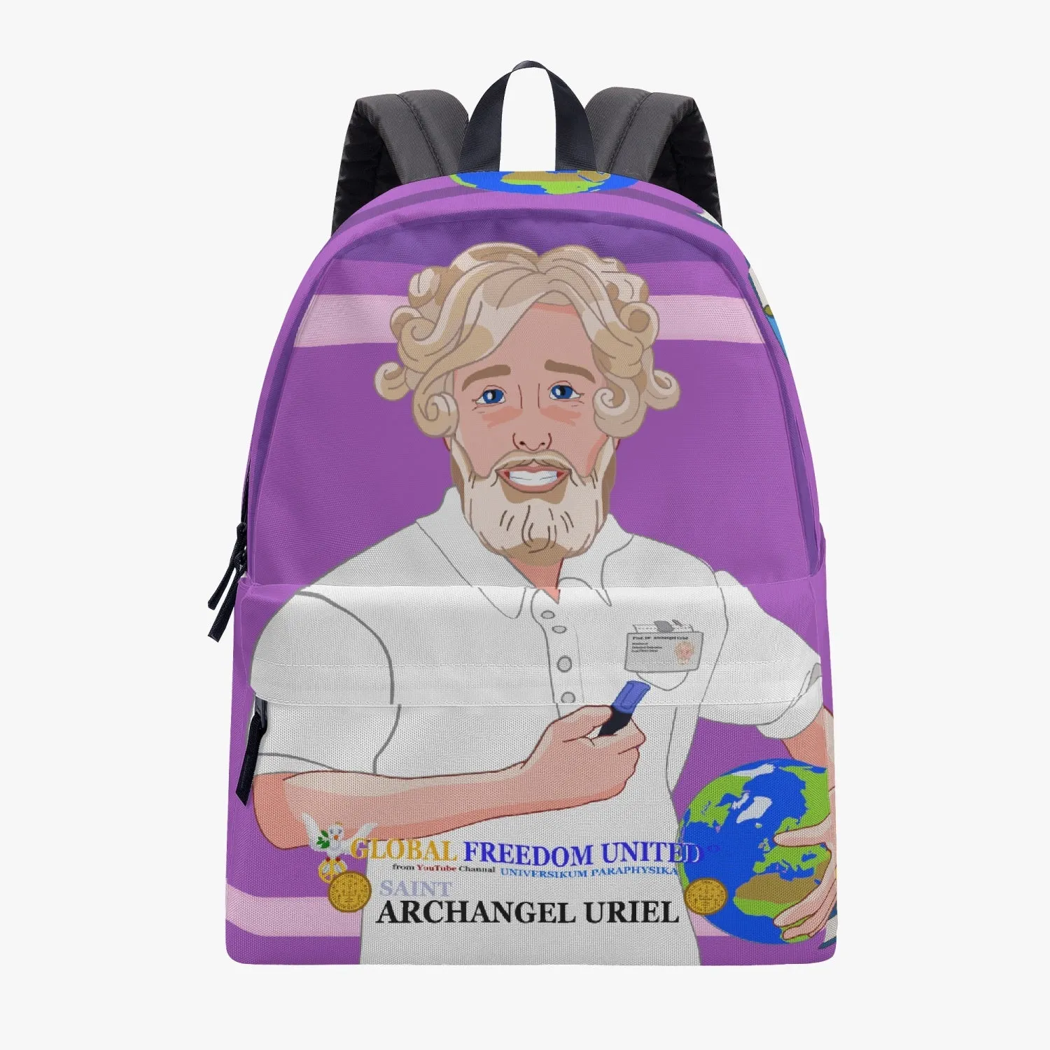 GLOBAL FREEDOM UNITED© Archangel Uriel SPECIAL LESSONS English Lilac - All-over-print Canvas Backpack