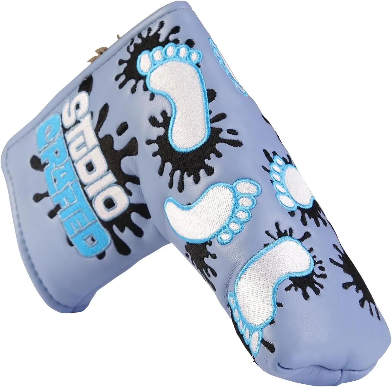 Golf North Carolina Blade Putter Cover, Tour Grade PU Leather with Stylish Embroidered Designs and Magnetic Closure