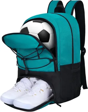 Goloni Soccer Backpack,Soccer Bag with Ball Holder & Shoe Compartment,Large Sports Bag for Basketball, Volleyball,Football