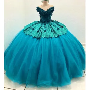 Green Quinceanera Dresses Ball Gown For Sweet Girl Beaded Sequined Sweetheart Floor-Length Party Prom Dress Vestidos De 15 Años