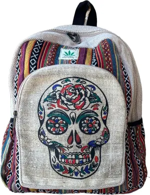 Gurkha Handmade Hemp Backpack 13 IN Large Unique Himalayan Hemp Backpack Hippie, Festival, Hiking, Tablet & Laptop Backpack - Handmade In Mt. Everest Country Nepal