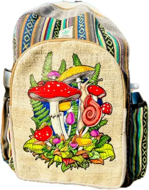 Gurkha Handmade Himalayan Hemp Backpack 17 IN Large Backpack Hippie, Festival, Hiking, Laptop & Tablet Backpack - Handmade In Mt. Everest Country Nepal