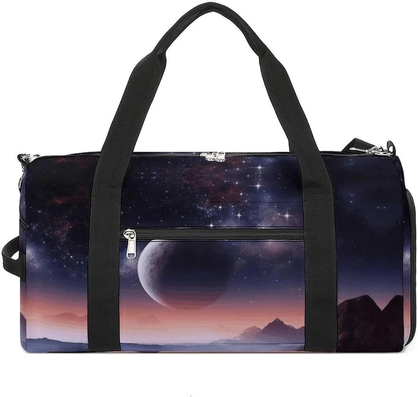 Gym Bag Galaxy Nature Planet Gym Bag for Women Men Backpack Gym Bag with Shoe Compartment Reusable Gym Bag Mini Gym Bag