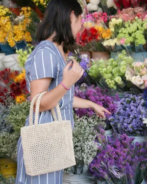 HABI Footwear and Lifestyle Julia Beaded Tote Bag