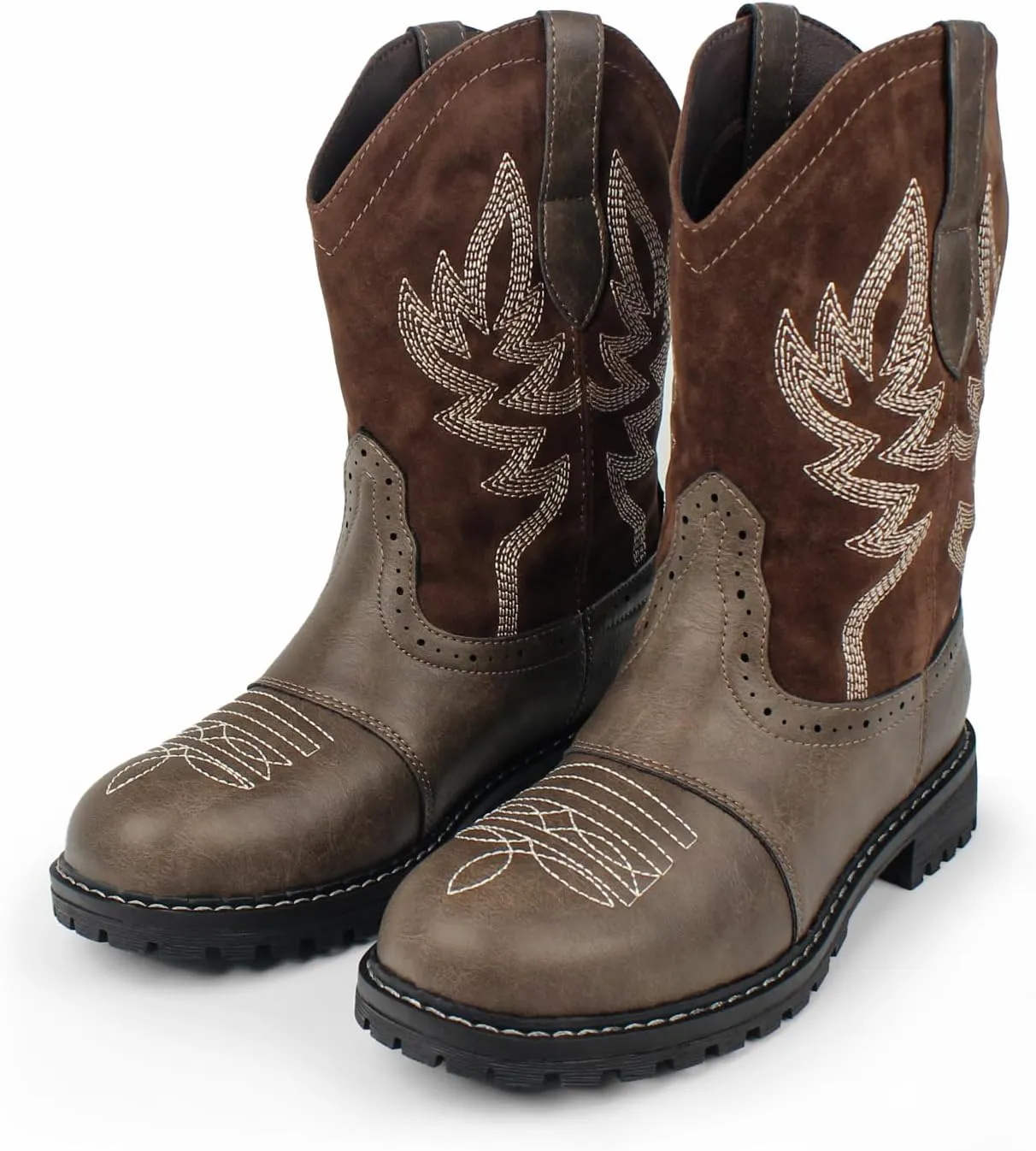 Hawkwell Women's Mid Calf Western Cowboy Cowgirl Boot Round Toe Embroidered Fashion Boots