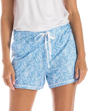 Hello Mello Signature Lounge Shorts Womens Soft Relaxed Pajama Bottoms Roomy Wide Leg Drawstring Waist Side Pockets