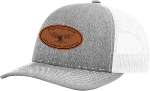 Heritage Pride Laser Engraved Leather Patch Georgia Cotton Boll Southern Men's Mesh Back Trucker Hat