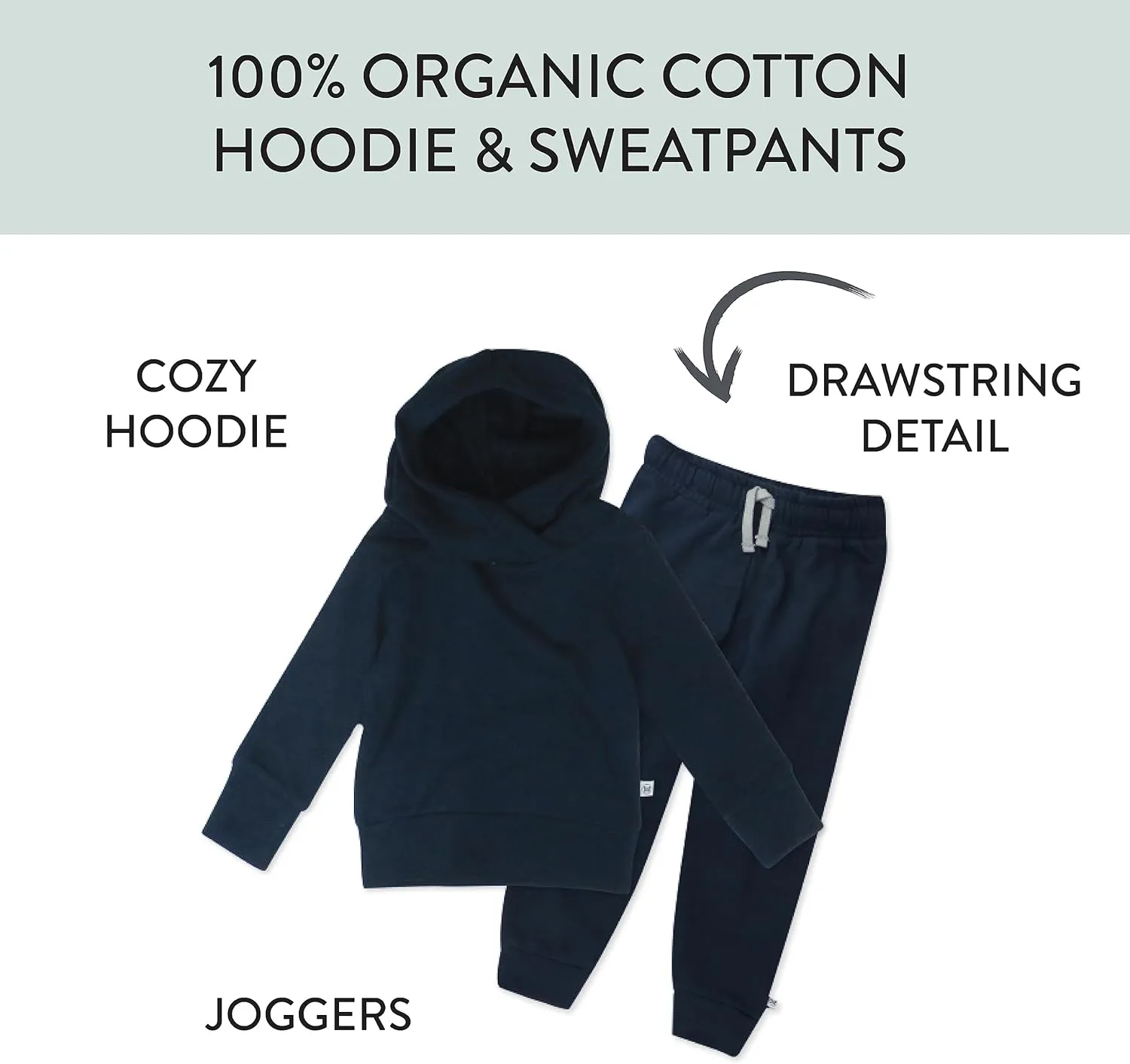 HonestBaby Multipack Pullover Hoodie Sweatshirt Jogger Sweatpant Sets Organic Cotton Baby, Toddler, Boys, Girls, Unisex