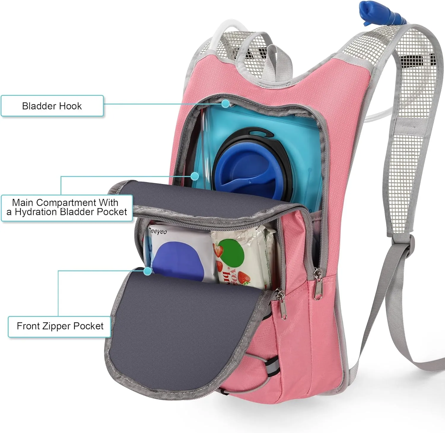 Hydration Backpack - Lightweight Water Backpack with 2L Water Bladder Bag, Running Hydration Vest Backpack for Men Women, Hydration Pack for Hiking, Cycling, Climbing MIYCOO
