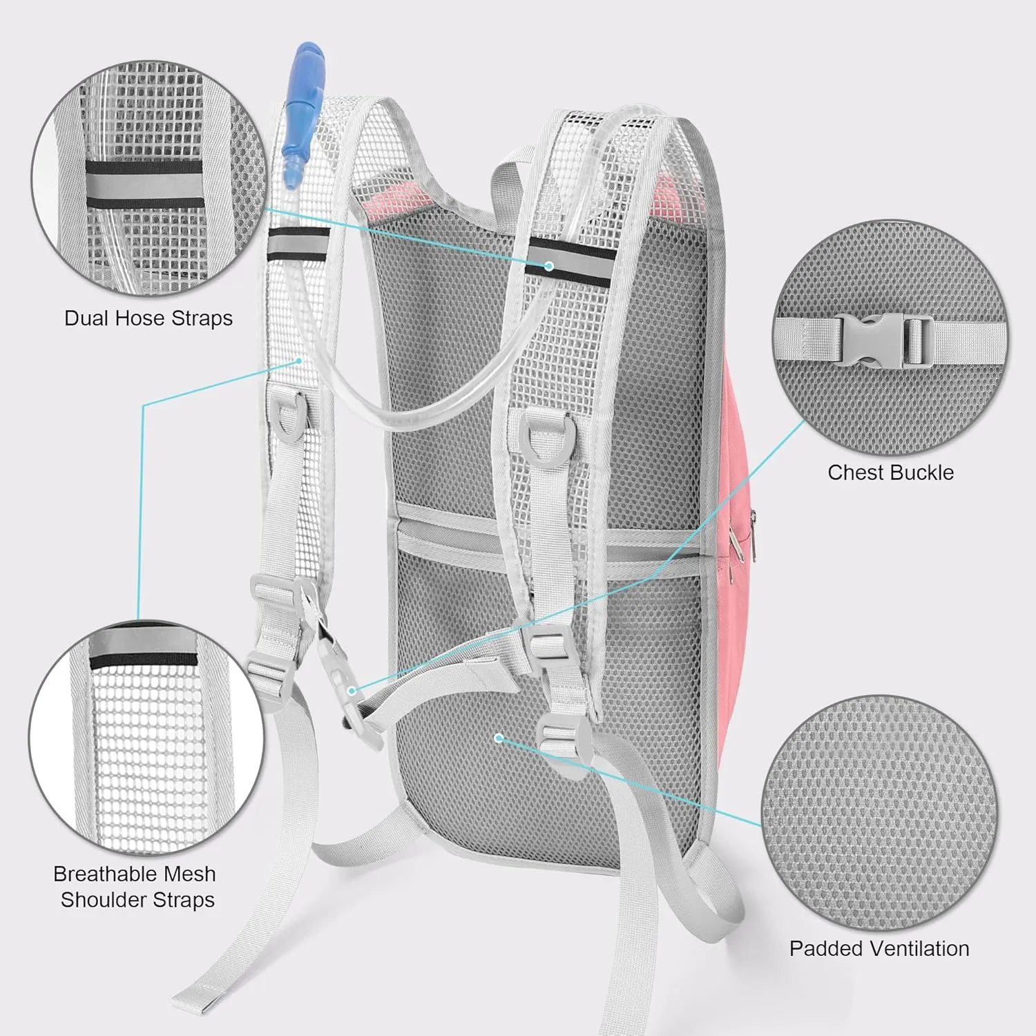 Hydration Backpack - Lightweight Water Backpack with 2L Water Bladder Bag, Running Hydration Vest Backpack for Men Women, Hydration Pack for Hiking, Cycling, Climbing MIYCOO