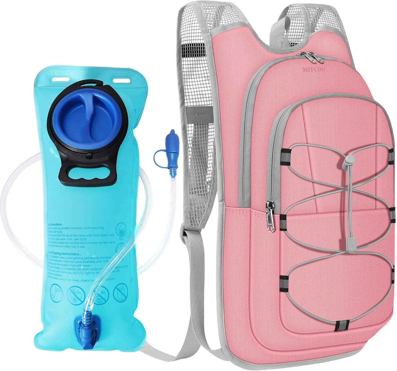 Hydration Backpack - Lightweight Water Backpack with 2L Water Bladder Bag, Running Hydration Vest Backpack for Men Women, Hydration Pack for Hiking, Cycling, Climbing MIYCOO